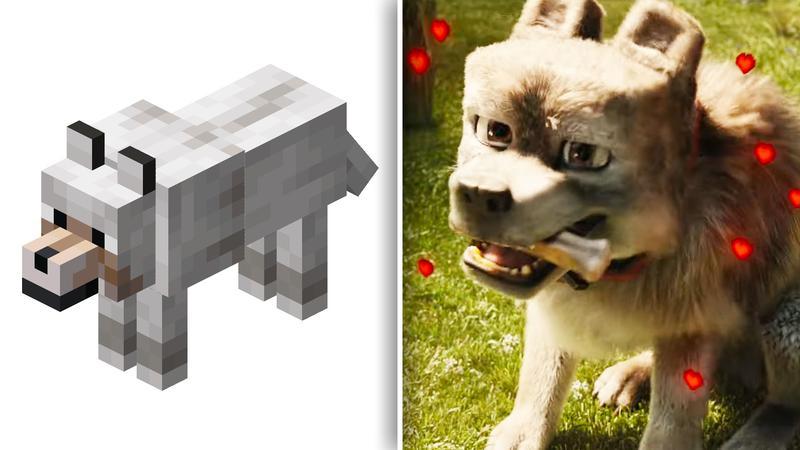 Wolf in Minecraft Game vs Movie
