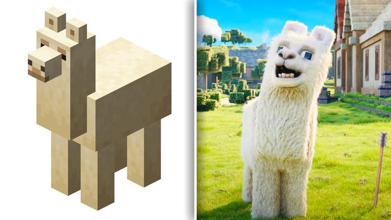 Llama in Minecraft Game vs Movie