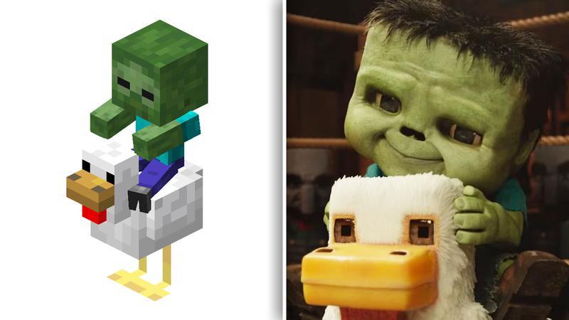 Baby Zombie in Minecraft Game vs Movie