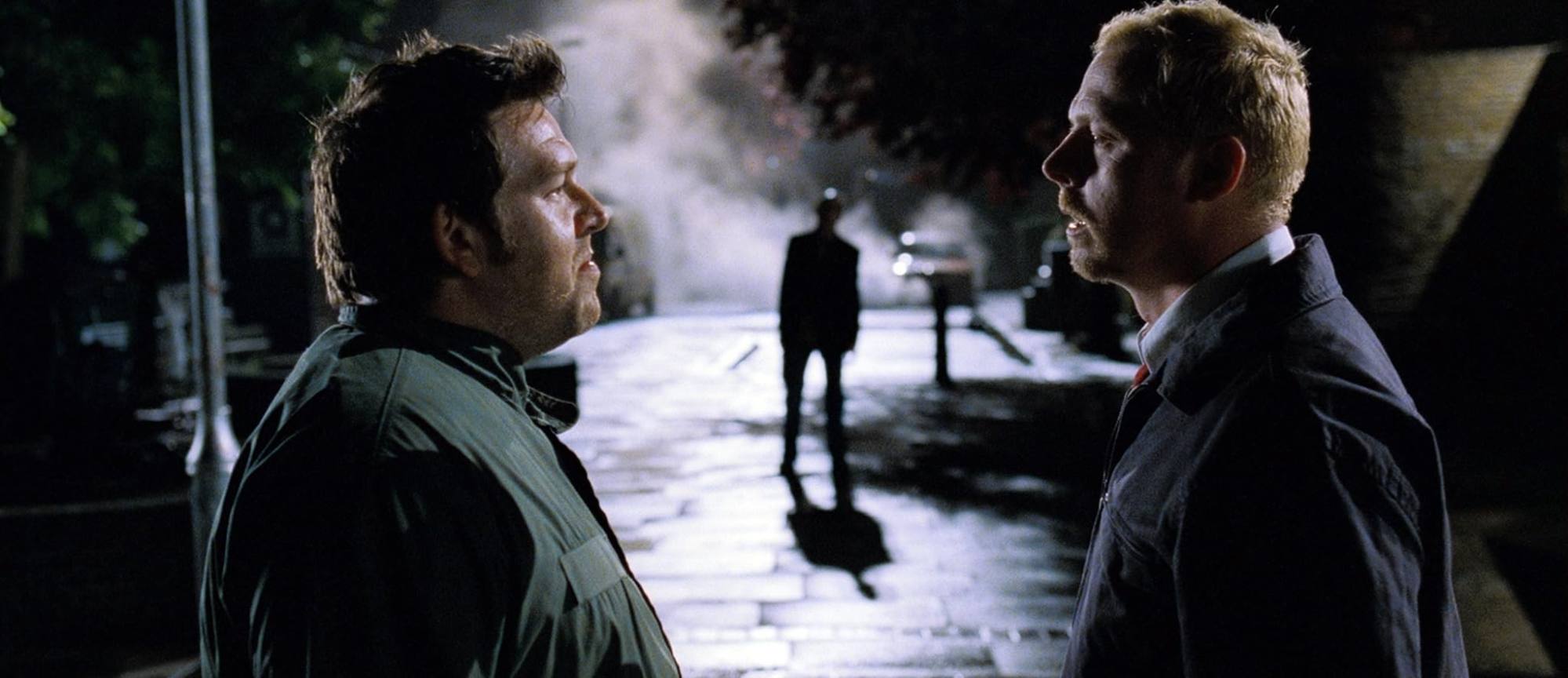 Nick Frost (left) and Simon Pegg in a still from Shaun of the Dead. Photo: Rogue Pictures.