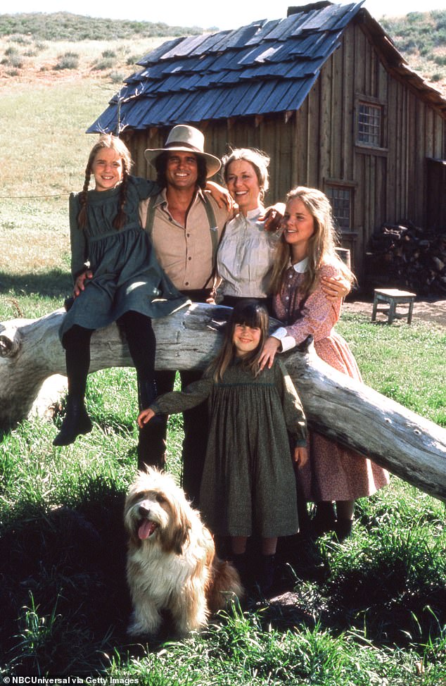 Michael played Charles Ingalls on the series from 1974 until 1983. Seen with (l-r) Melissa Gilbert as Laura Ingalls Wilder, Karen Grassle as Caroline Quiner Holbrook Ingalls, Melissa Sue Anderson as Mary Ingalls Kendall (front) Lindsay or Sydney Greenbush as Carrie Ingalls