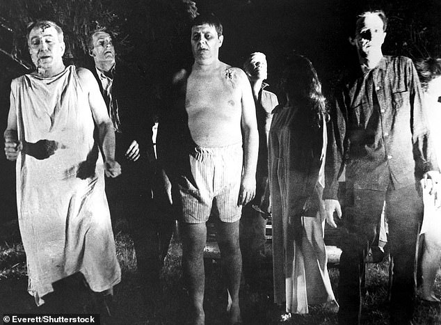Romero created the Night Of The Living Dead franchise with the original film in the series in 1968 (pictured), and has since been regarded as a titan of the zombie movie genre