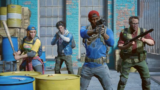 Best Xbox zombie games: four characters wielding guns and baseball bats