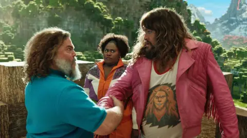 Warner Bros Pictures Jack Black, Danielle Brooks and Jason Momoa in A Minecraft Movie