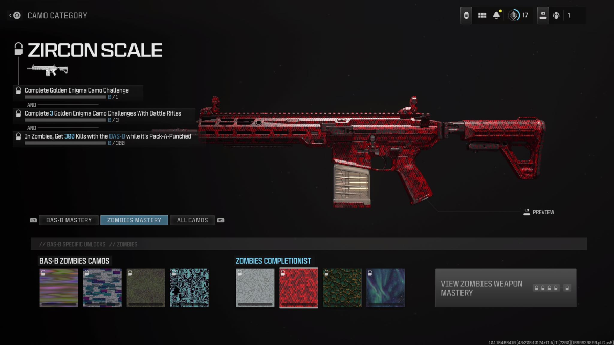 Call of Duty Modern Warfare 3 Zombies Camo BAS-B